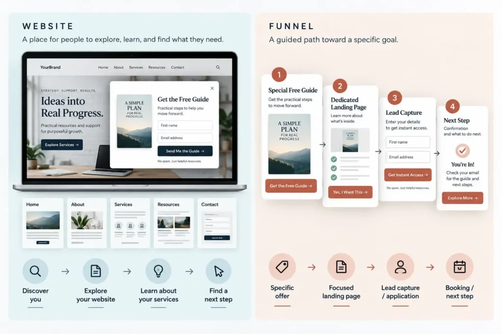 website and funnel